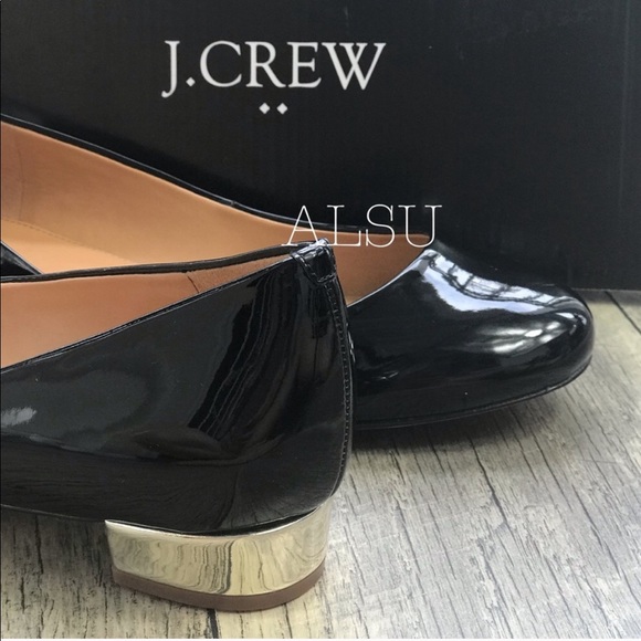 J.CREW Patent Balet Mirror Heel Flats Black W AUTH - Picture 2 of 8